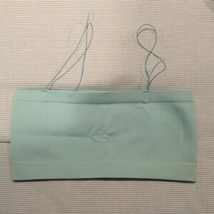 Urban Outfitters Light Mint Ribbed Bandeau with Thin Straps